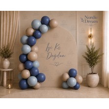 Parti Dükkanı Nordic Dream Balon Seti 30 Adet – Rustik Azur, Rustik Indigo ve Rustik Keten Doğum Günü Balon Süsleme Konsepti + Balon Zinciri Hediye