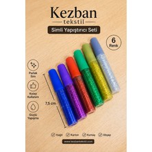 Kezban Tekstil Simli Yapıştırıcı Dekoratif Şık Canlı 6 Lı Renk 1 Set