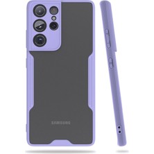 Belirtilmemiş Galaxy S21 Kılıf Platin Silikon - Lila