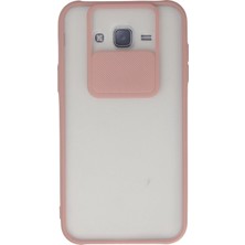 Belirtilmemiş Galaxy J7 Kılıf Palm Buzlu Kamera Sürgülü Silikon - Pembe