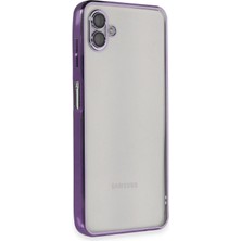 Belirtilmemiş Galaxy A04 Kılıf Lensli Silikon - Mor