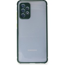 Belirtilmemiş Galaxy A72 Kılıf Miami Şeffaf Silikon - Koyu Yeşil