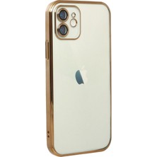 Belirtilmemiş Iphone 12 Kılıf Lensli Silikon - Gold