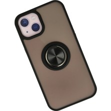 Belirtilmemiş Iphone 13 Kılıf Montreal Yüzüklü Silikon Kapak - Siyah