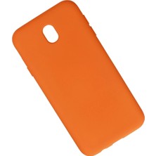 Belirtilmemiş Galaxy J7 / J730 Kılıf Nano Içi Kadife Silikon - Turuncu