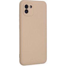 Belirtilmemiş Galaxy A03 Kılıf Nano Içi Kadife Silikon - Pudra