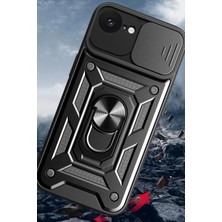 Belirtilmemiş Iphone 16E Kılıf Pars Lens Yüzüklü Silikon - Lacivert