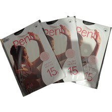 Penti Fit 15 Denye Parlak Ince Külotlu Çorap Siyah (Renk No: 500) 3'lü Paket