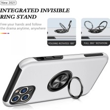Belirtilmemiş Iphone 11 Kılıf Elit Yüzüklü Kapak - Gümüş