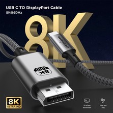 Getbluetech Usb-C To Displayport 1.4 Kablo 8k 60Hz 4K 144Hz 32.4gbps 1 Metre
