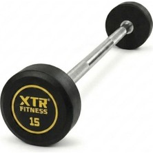 XTR Fitness Barbell Düz Sabit 15 kg Bar 1 Adet — Dayanıklı Çelik, Konforlu Kauçuk