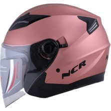Ncr 708 Yarım Yazlık Kask Rose Gold Güneş Vizörlü (Gül Kurusu)