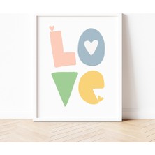 Nt Handmade Çerçeveli Uv Baskı Renkli Love Yazılı Duvar Tablosu – Modern & Şık Duvar Dekoru