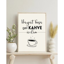 Nt Handmade Çerçeveli Uv Baskı Kahve Içelim Duvar Dekoru Kahve Köşesi Mutfak Için Modern Tablo