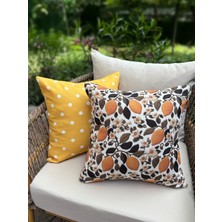 Fifty Home 2 Adet Kırlent Kılıfı 43X43 45X45 cm Dijital Baskı Yaz Temalı Bahçe Balkon Dekoratif Yastık Kılıfı
