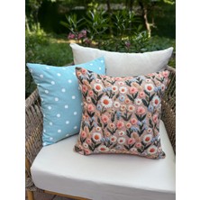 Fifty Home 2 Adet Kırlent Kılıfı 43X43 45X45 cm Dijital Baskı Yaz Temalı Bahçe Balkon Dekoratif Yastık Kılıfı