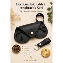 Atölye Zümra Asılabilir Kalp Model Gözlük Kılıfı ve Anahtarlık Seti - Çanta Charmı Gözlük Koruyucu