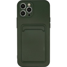 Belirtilmemiş Iphone 12 Kılıf Kelvin Kartvizitli Silikon - Koyu Yeşil