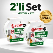 Bumy 2 Adet Sineklik Yırtık Tamir Bandı Gri Kendinden Yapışkanlı Delik ve Yırtık Onarım Bant