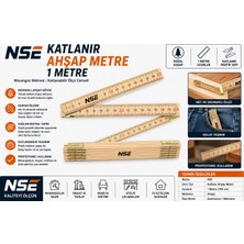 Nse Katlanır Ahşap Metre 1 Metre – Marangoz Metresi Katlanabilir Ölçü Cetveli
