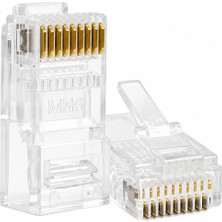 MN6 MN119F RJ45 Tipi 10P10C Soket 30 Adet Şeffaf Ağ Data Kablo Ucu Konnektörü