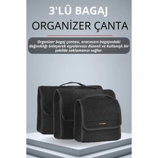 E-BİZ Dacia Siyah Kenarlı Siyah Oto Bagaj Çantası 3'lü (S,m,l) Cırtlı Keçe Kumaş - Geniş Hacimli,dayanıklı,araç Içi Düzenleyici | A5