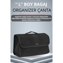 E-BİZ Kia Siyah Kenarlı Siyah Oto Bagaj Çantası Büyük Boy Cırtlı Keçe Kumaş - Geniş Hacimli,dayanıklı,araç Içi Düzenleyici | A5