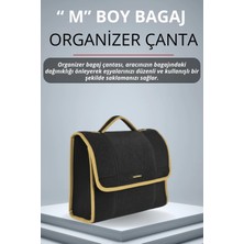 E-BİZ Ds Automobiles Hardal Kenarlı Siyah Oto Bagaj Çantası Orta Boy Cırtlı Keçe Kumaş - Geniş Hacimli,dayanıklı,araç Içi Düzenleyici | A1