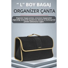 E-BİZ Chevrolet Altın Kenarlı Siyah Oto Bagaj Çantası Büyük Boy Cırtlı Keçe Kumaş - Geniş Hacimli,dayanıklı,araç Içi Düzenleyici | A1