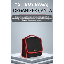 E-BİZ Skoda Kırmızı Kenarlı Siyah Oto Bagaj Çantası Küçük Boy Cırtlı Keçe Kumaş - Geniş Hacimli,dayanıklı,araç Içi Düzenleyici | A5