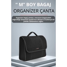 E-BİZ Chevrolet Siyah Kenarlı Siyah Oto Bagaj Çantası Orta Boy Cırtlı Keçe Kumaş - Geniş Hacimli,dayanıklı,araç Içi Düzenleyici | A4