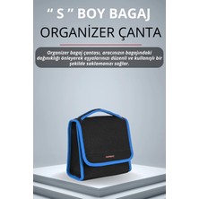 E-BİZ Toyota Mavi Kenarlı Siyah Oto Bagaj Çantası Küçük Boy Cırtlı Keçe Kumaş - Geniş Hacimli,dayanıklı,araç Içi Düzenleyici | A3