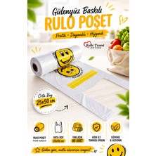 Kalbi Ticaret Rulo Poşet Orta Boy Gülenyüz Baskılı Poşet Hışır Atlet Poşet Market Manav Poşeti