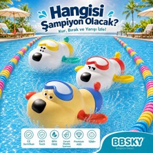 Bbsky 3'lü Sevimli Köpek Banyo Oyuncakları - Premium Abs Plastik ve Bpa Içermez - Kurmalı Mekanizmalı Su Üstünde Yüzen Eğitici Bebek Duş Seti - El-Göz Koordinasyonu Geliştiren Eğlenceli Banyo Arkadaşları