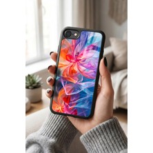 Snacase Apple iPhone 7/8/se Uyumlu Soyut Çiçekler Tasarımlı Glossy Premium Kılıf