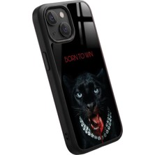 Snacase Apple iPhone 12 Mini Uyumlu Siyah Panter Tasarımlı Glossy Premium Kılıf