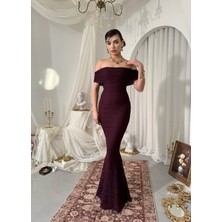 Caddebostan Moda Dantel Detaylı Straplez Balık Kesim Abiye Elbise