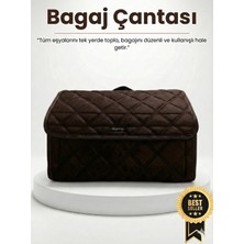 E-BİZ Mini Cooper Kahverengi Kenarlı Kahverengi Tay Tüyü Araç Bagaj Düzenleyici Organizer – Kaymaz Cırt Bantlı Geniş Hacimli Çanta
