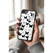 Snacase Apple iPhone 7/8/se Uyumlu Kelebek Deseni Tasarımlı Glossy Premium Kılıf