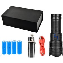 Peakstar Ultra Parlak Su Geçirmez Zoomlu Güçlü 200W 30000 Lümen Şarjlı Bekçi Cı Kamp El Feneri PS-1998