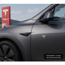 Tesla Model Y Tesla Model Y Juniper Tesla Model 3 Yan Kamera Çerçeve Koruma Kapağı Parlak Karbon Fiber 2 Adet