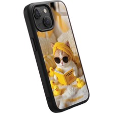 Snacase Apple iPhone 13 Mini Uyumlu Sevimli Kedi Tasarımlı Parlak Premium Kılıf
