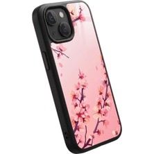 Snacase Apple iPhone 12 Mini Uyumlu Kiraz Çiçeği Tasarımlı Parlak Premium Kılıf