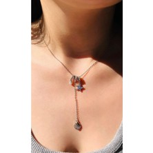 Deniz Esintisi Konseptli Sallantılı Istiridye Detaylı Charm Kolye