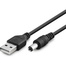 Belirtilmemiş Tablet Şarj Kablosu USB To 5.5*2.5 1m Siyah HDX1323