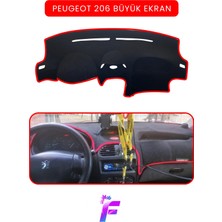 E-BİZ Peugeot 206 Büyük Ekran Uyumlu Torpido Örtüsü | Güneşten Korur | Kolay Montaj | Tam Uyum | T75