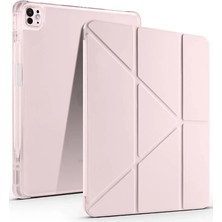 Belirtilmemiş Ipad Air 13 (2024) Kılıf Kalemlikli Mars Tablet Kılıfı - Rose Gold