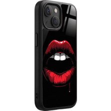 Snacase Apple iPhone 12 Mini Uyumlu Kırmızı Dudak Tasarımlı Glossy Premium Kılıf