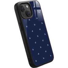 Snacase Apple iPhone 12 Mini Uyumlu Mavi Kalpler Tasarımlı Parlak Premium Kılıf