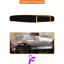 E-BİZ Renault 12 Kapaklı Uyumlu  Torpido Örtüsü | Yansıma Önleyici | Tam Koruma | Hızlı Montaj | J34